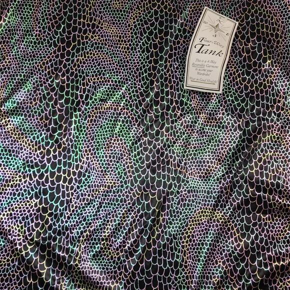 Four-way Tank Top Size 3X Gold Silver Shiny Mermaid Leopard Check Jordan Woman - Picture 6 of 16
